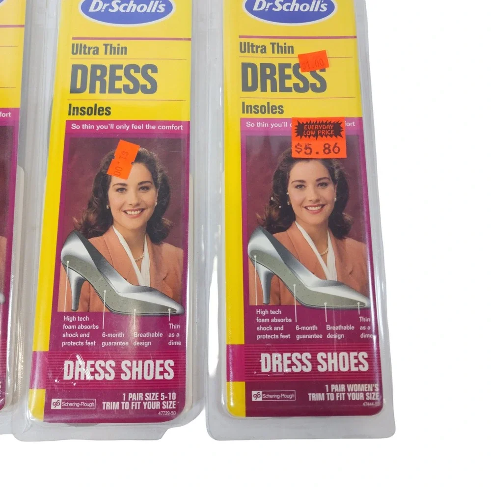 Lot of 6 Dr Scholls Ultra Thin Insoles Womens Size 5-10 Trim to Fit Vintage